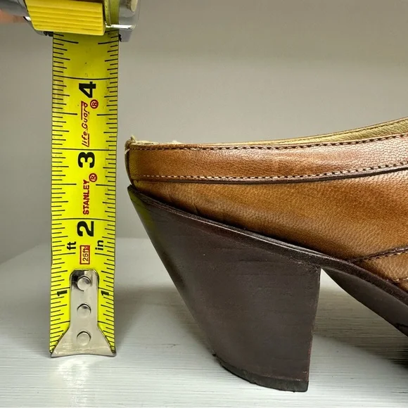VTG Leather Western Style Snip Toe Mule Heels Women’s Size 7 - Picture 10 of 12